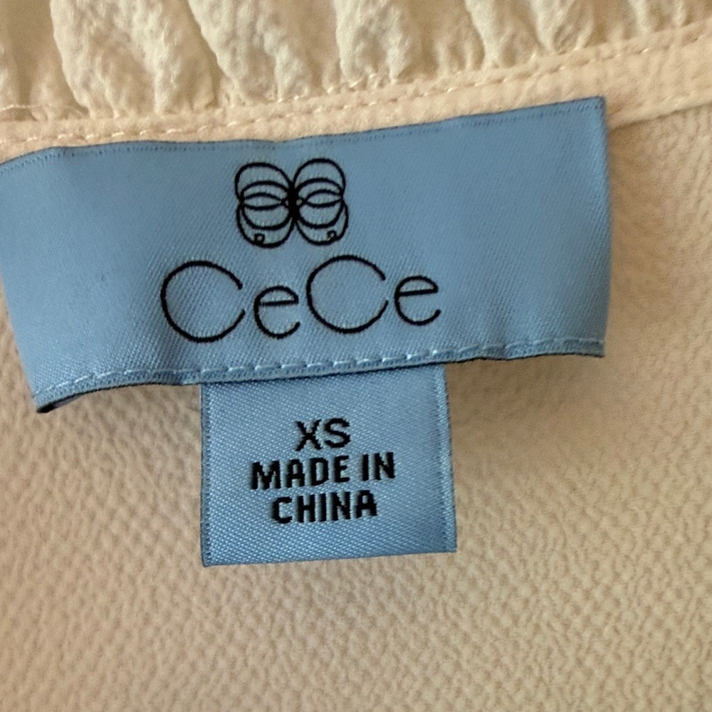 CeCe Cream Ruffle Neck Blouse - Picture 4 of 6